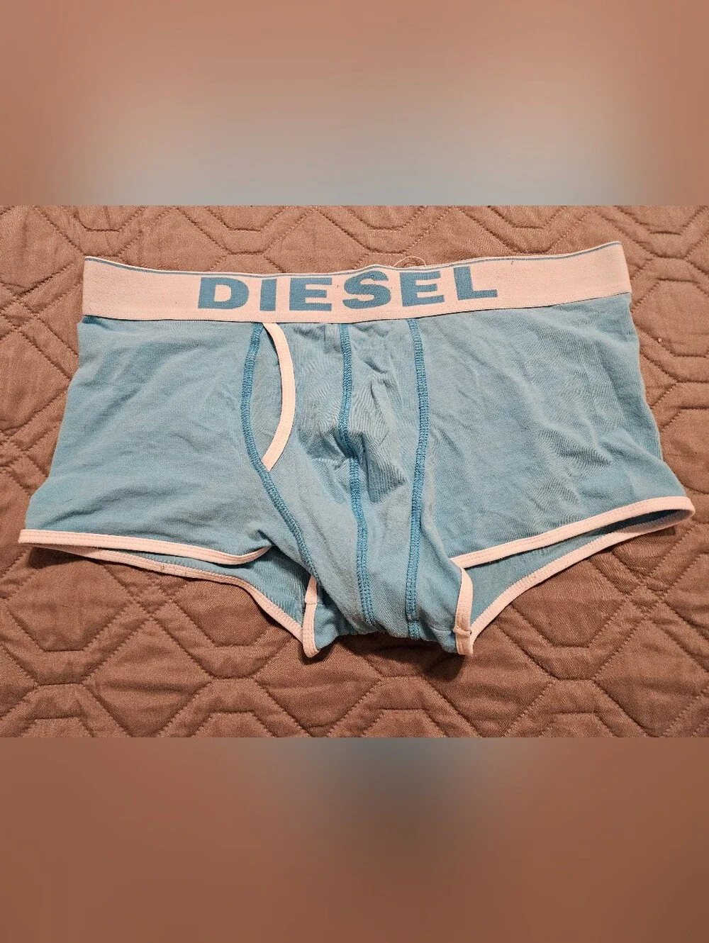 Diesel Light Blue Boxer Briefs with White Trim